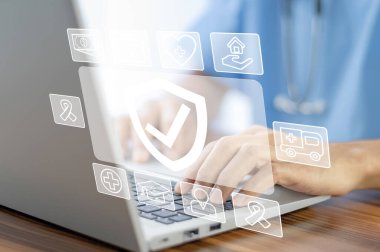 Çevrimiçi sigorta uygulaması konsepti, hayatınızın her yeri için kolay sigorta, online sigorta konsepti