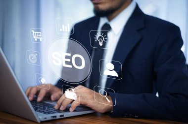 SEO Arama motoru optimizasyon konsepti, Pazarlama Sıralama Trafik İnternet Sitesi İnternet İş Teknolojisi, SEO konsepti