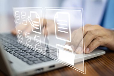 Dosyaları etkin bir şekilde yönetmek için bilgisayar Belge Yönetimi Sistemi (DMS), çevrimiçi belge veritabanı süreci otomasyonu kullanan doktor