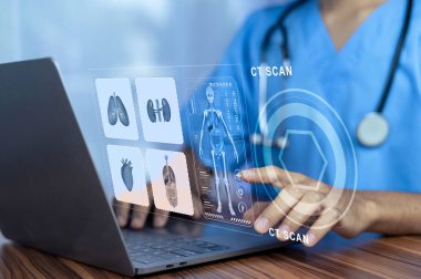 Dijital belge yönetimindeki veri tomografisi üzerinde Doktor Analizi. Doktor CT Tarama Konsepti.