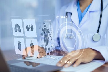 Dijital belge yönetimindeki veri tomografisi üzerinde Doktor Analizi. Doktor CT Tarama Konsepti.