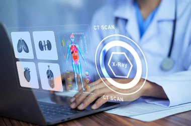 Dijital belge yönetimindeki veri tomografisi üzerinde Doktor Analizi. Doktor CT Tarama Konsepti.