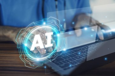 Bir doktor, hasta kayıtlarını verimli bir şekilde düzenlemek, iş akışlarını düzene sokmak, doğruluğu artırmak ve kritik tıbbi bilgilere hızlı erişim sağlamak için yapay zeka kullanır..