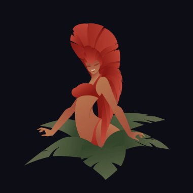 Etkili çekici dans tüyü giymiş kadın dansçı.