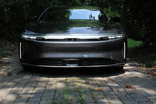 Lucid Air Luxury Electric Car Front View — Stock Photo, Image