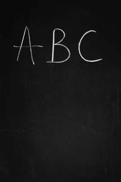 Kresba Tabuli Písmena Abc Dřevěné Desce Školní Tabuli Pojem Abecedy — Stock fotografie