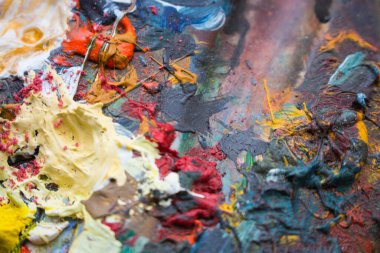 Soyut suluboya arka plan. Çok renkli desenli. Akrilik boya dokusu. Parlak yağ yüzeyi. Grunge boyalı duvar kağıdı. Grafiksel arka planlar. Yaratıcılık etkisi. Grafik illüstrasyon.