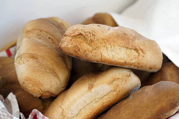 Świeży Biały Chleb Bliska Włochy — Zdjęcie stockowe