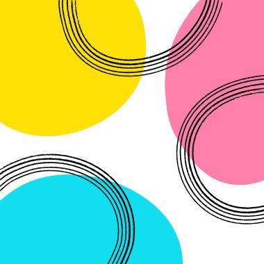 Soyut şekilli çok renkli şablonlar. Sosyal ağlar için medya paylaşımı. Davetiye için evrensel şablonlar. Tebrik kartları, el ilanları, tasarım, kapak.