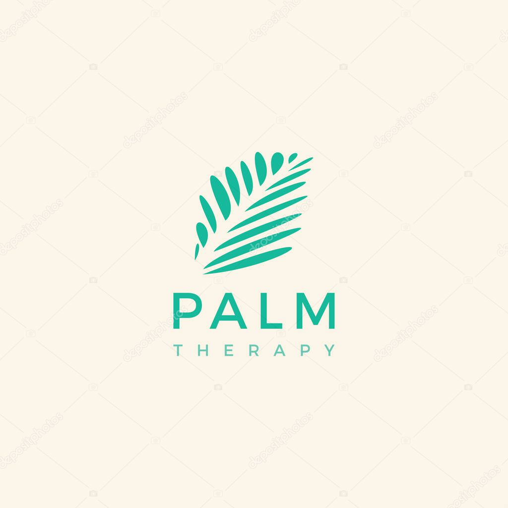 Palm leaf therapy logo design inspiration