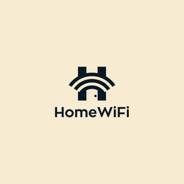 Ev Wifi Başlangıç Harfi H logo tasarım vektörü ilhamı