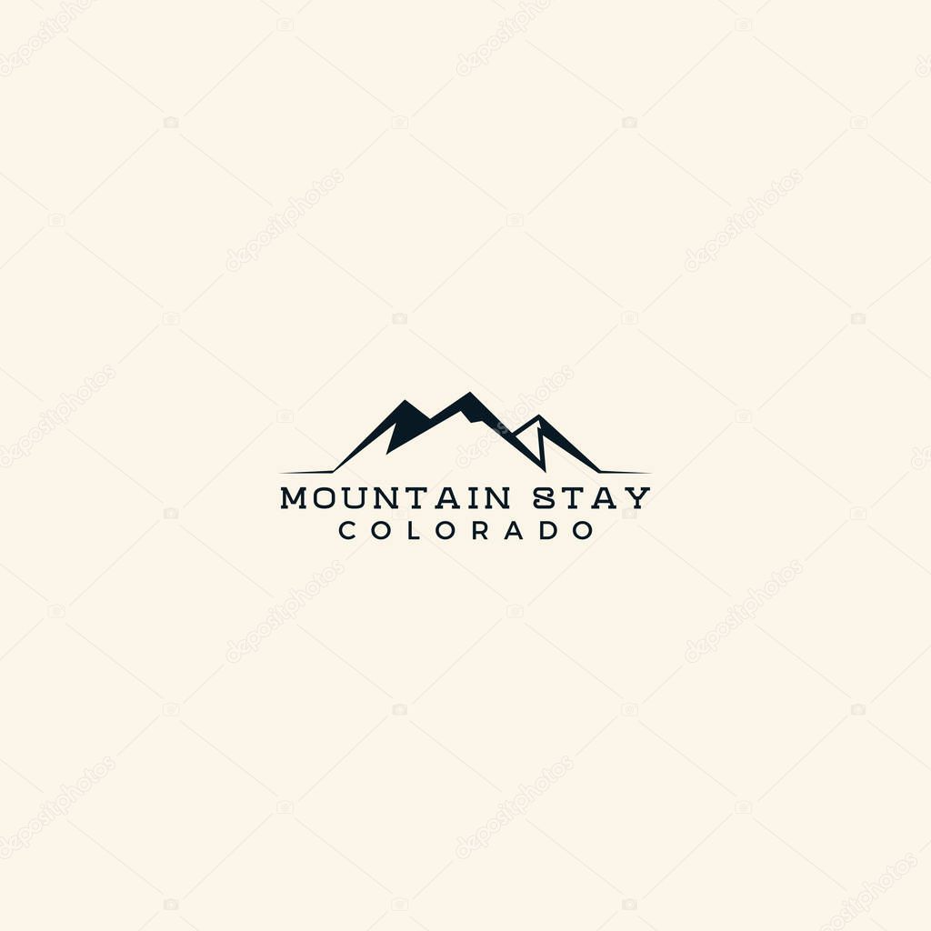 Simple Mountain Rock Colorado Adventure Logo design vector Inspiration