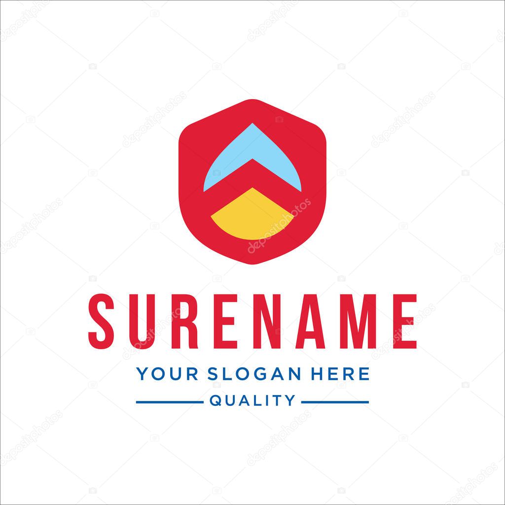Water drop protection roof house shield logo design oil and gas company custom logo design Print