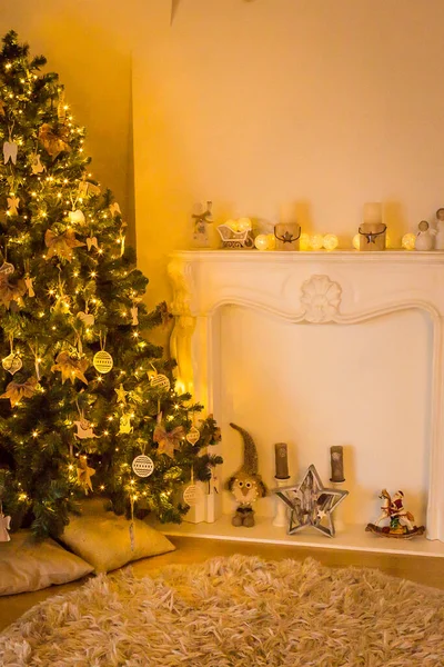 Decoraciones Árboles Navidad Colores Dorados — Foto de Stock