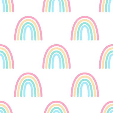 Renkli karikatür gökkuşakları ile kusursuz desen