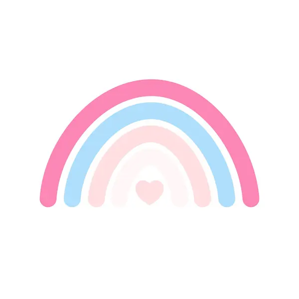 Pastel Stylish Trendy Rainbow Illustration Heart Royalty Free Stock Vectors