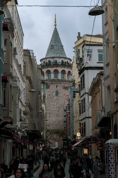 Istanbul Türkei Dezember 2022 Galata Tower Nebligen Morgenvideo Galata Beyoglu — Stockfoto