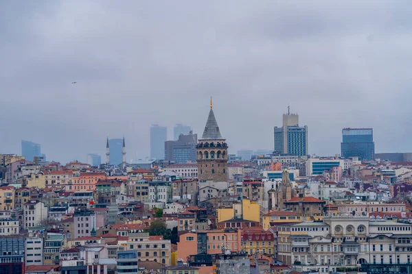 Istanbul Turkey 2022 December Galata Tower Foggy Morning Video Galata — Stock Fotó