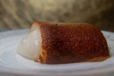 milk baked pudding, Turkish dessert. Turkish Burned Milk Pudding