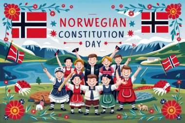 Norveç Anayasa Günü Illustraston Tasarımı. 