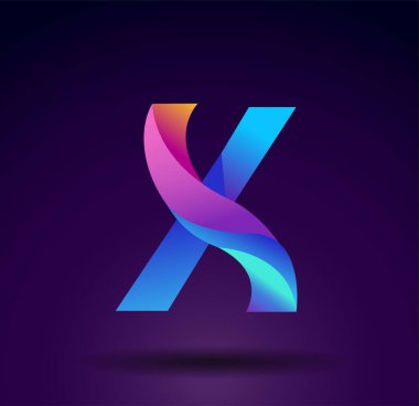 X logosu renkli soyut şekil, logo tasarımı, yaratıcı başlangıç