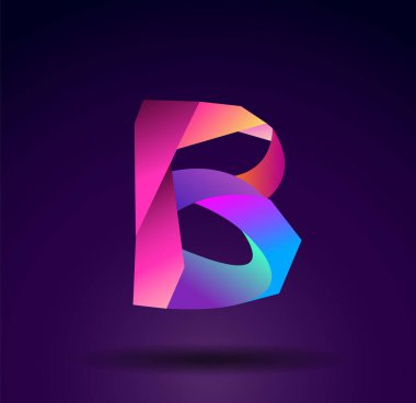 B logosu renkli soyut şekil, logo tasarımı, yaratıcı başlangıç