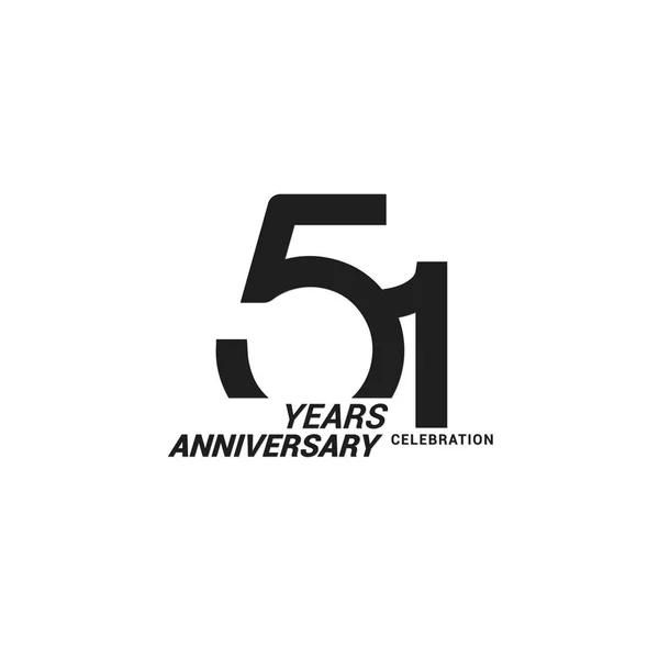 Years Anniversary Celebration Black White Logotype — Stock Vector
