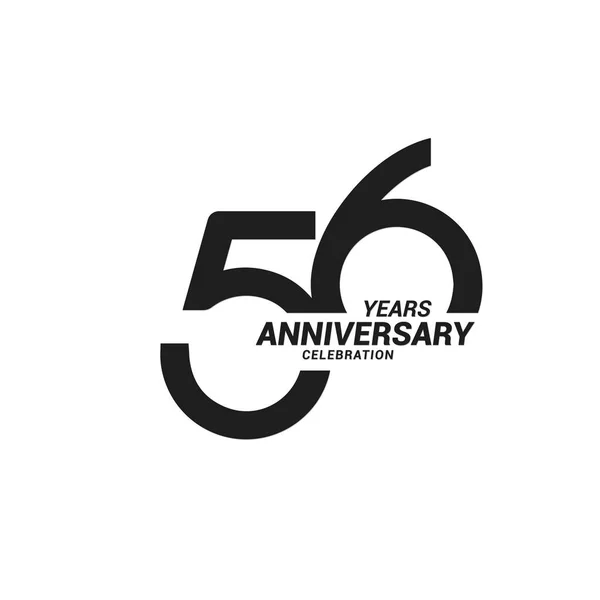 Výročí Oslavy Černé Bílém Logotypu — Stockový vektor