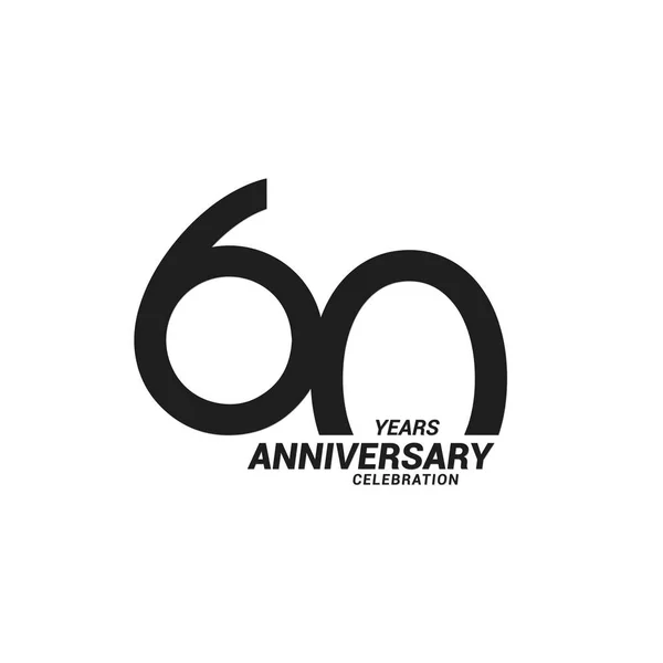 Años Aniversario Celebración Negro Sobre Blanco Logotipo — Archivo Imágenes Vectoriales