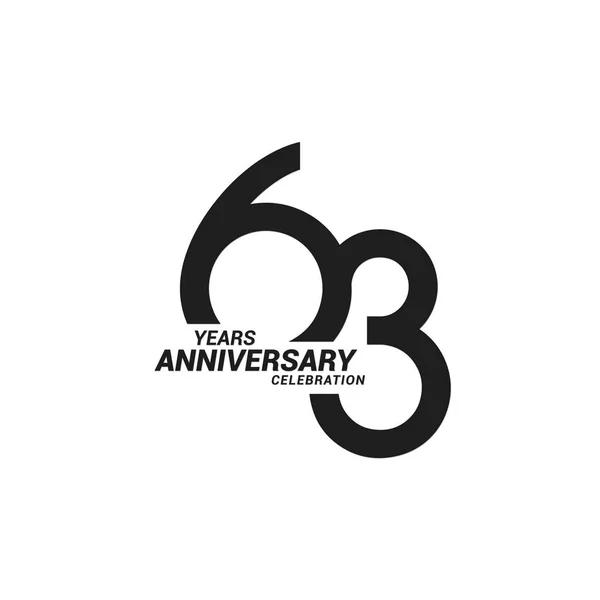 Yıldönümü Kutlamaları Siyah Beyaz Logotta — Stok Vektör