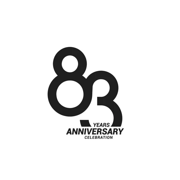 Jaar Jubileum Viering Zwart Wit Logotype — Stockvector
