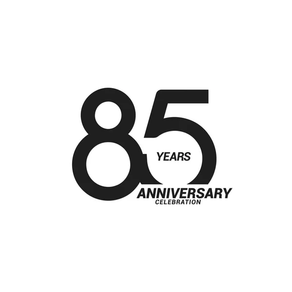 Výročí Oslavy Černé Bílém Logotypu — Stockový vektor