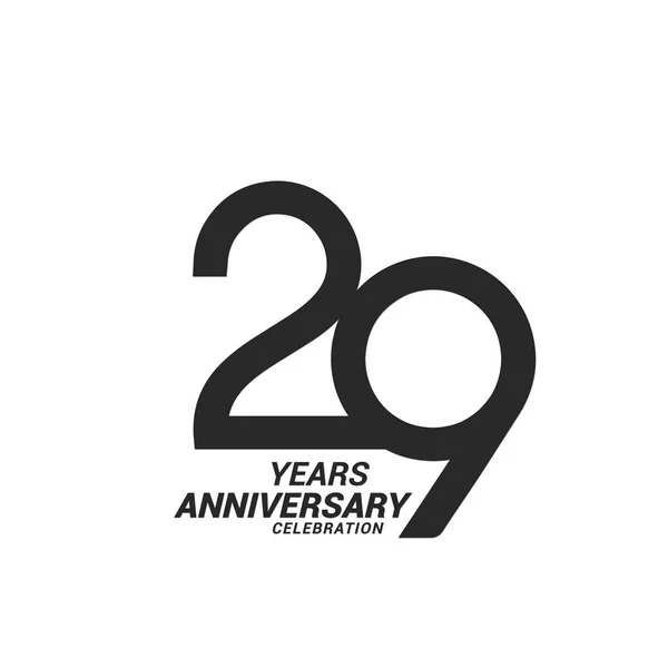 Anos Aniversário Celebração Preto Logotipo Branco —  Vetores de Stock