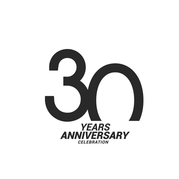 Jaar Jubileum Viering Zwart Wit Logotype — Stockvector