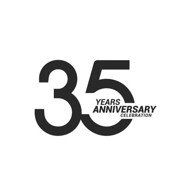 Anos Aniversário Celebração Preto Logotipo Branco — Vetor de Stock
