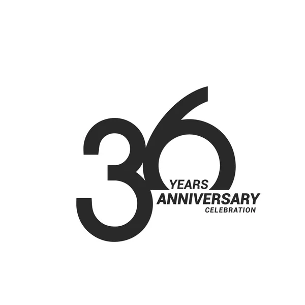 Celebrazione Anniversario Anni Nero Logotipo Bianco — Vettoriale Stock