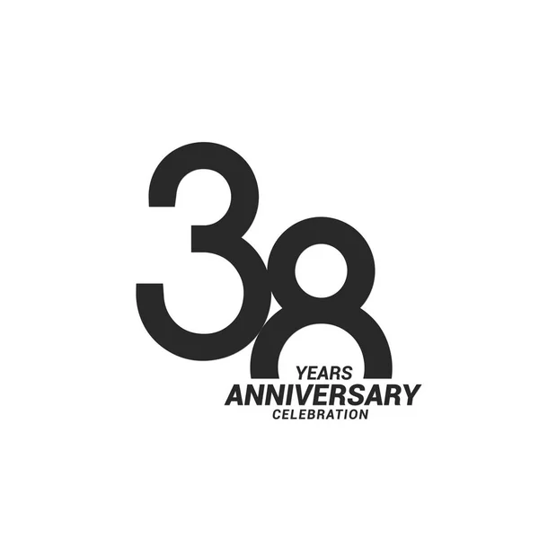 Celebrazione Anniversario Anni Nero Logotipo Bianco — Vettoriale Stock