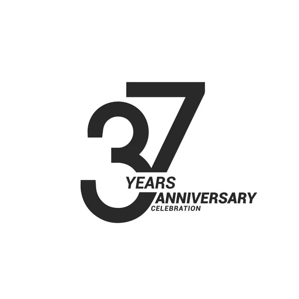 Years Anniversary Celebration Black White Logotype — Stock Vector