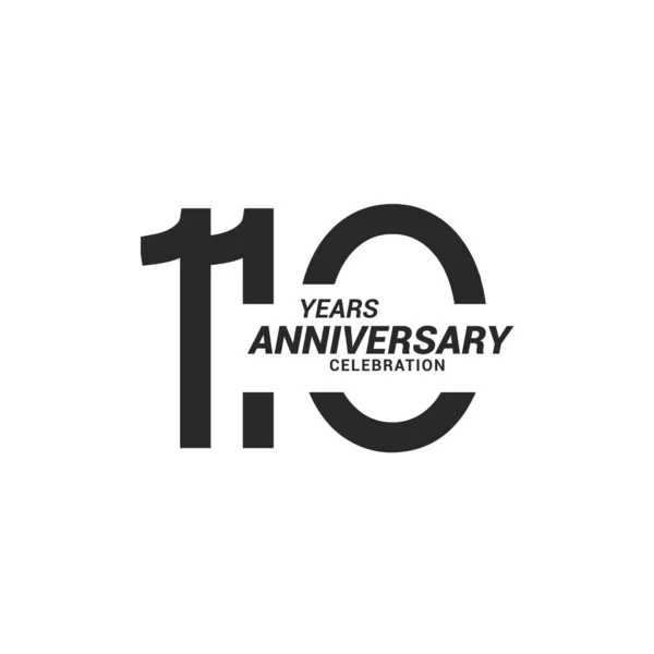 Χρόνια Εορτασμός Επέτειος Μαύρο Λευκό Λογότυπο — Διανυσματικό Αρχείο