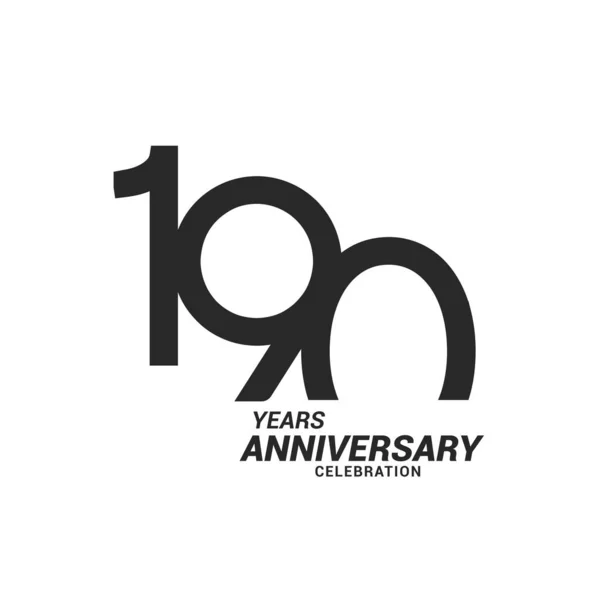 Χρόνια Εορτασμός Επέτειος Μαύρο Λευκό Λογότυπο — Διανυσματικό Αρχείο