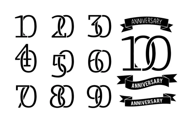 stock vector anniversary logo group with some number vector