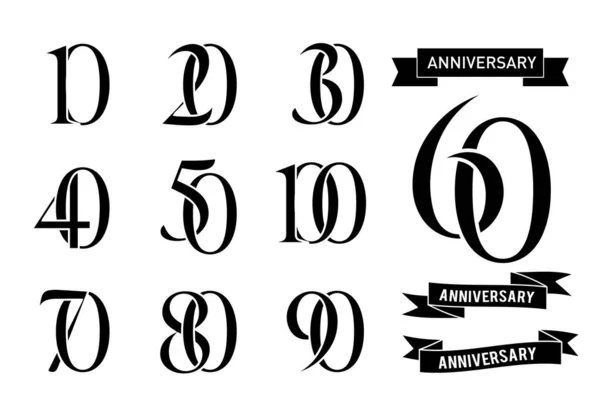 Anniversary Logo Group Some Number Vector — Stock Vector