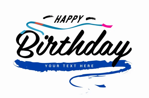 Happy Birthday Hand Drawn Vector Lettering Design — Stock Vector