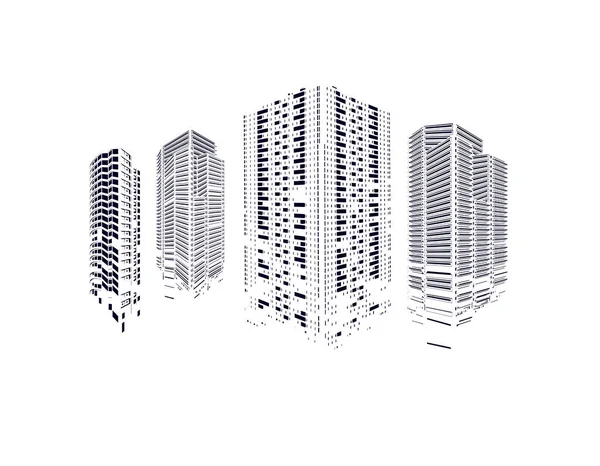 Costruzione Illustrazione Vettoriale Architettura Grattacielo Oggetto Isolato Sfondo — Vettoriale Stock