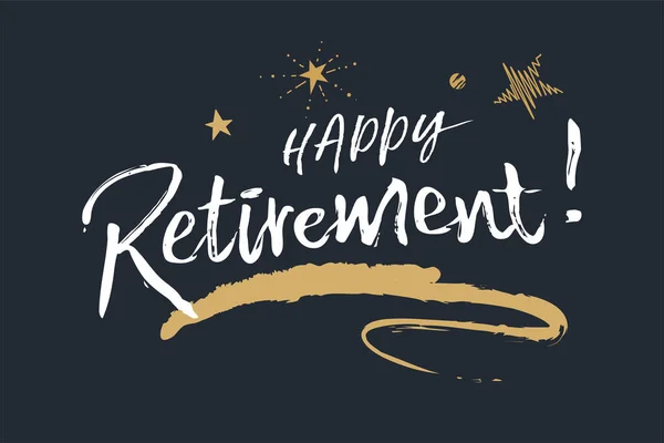 Happy Retirement Belettering Kaart Banner — Stockvector