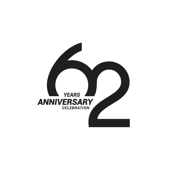 Výročí Oslavy Černé Bílém Logotypu Vektorová Grafika