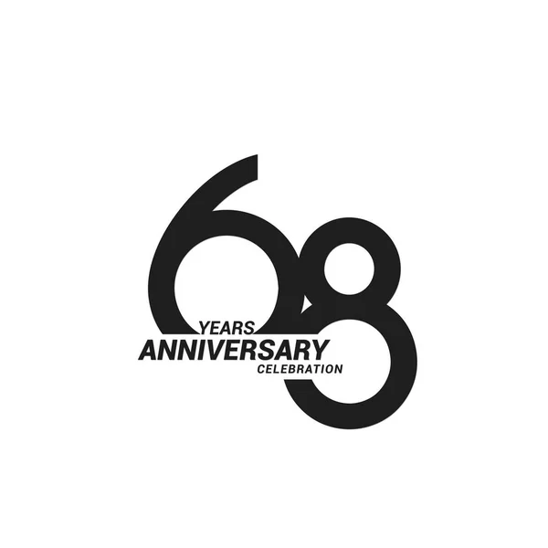 Anos Aniversário Celebração Preto Logotipo Branco Ilustração De Stock