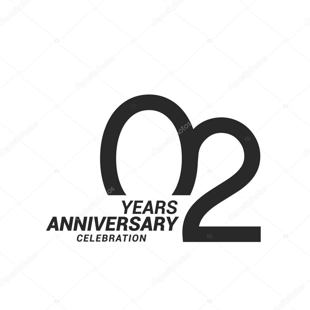 Years anniversary celebration black on white logotype