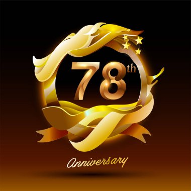 78 yıl boyunca altın dalga yıldönümü kutlaması logosu