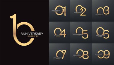 1 'den 10' a kadar modern logoti seti.